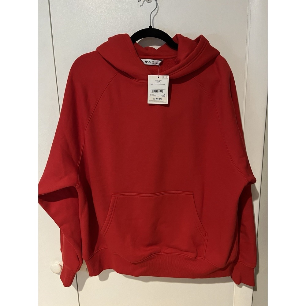 NWT DSG Women's Medium Hoodie Candy Apple Red Soft Fleece Sweatshirt
